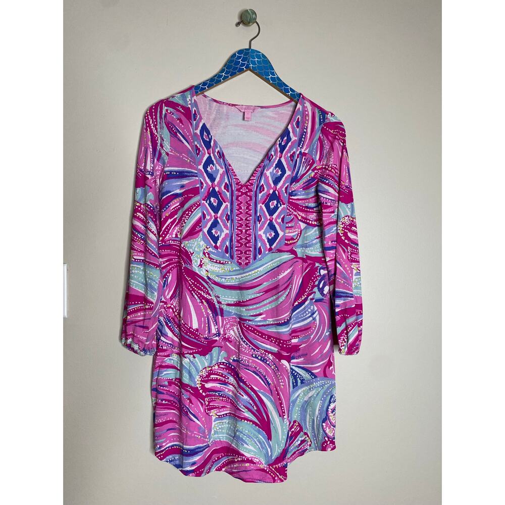LILLY PULITZER Gianna Oh My Guava Engineered Lightweight Tunic Dress Small - Picture 9 of 9